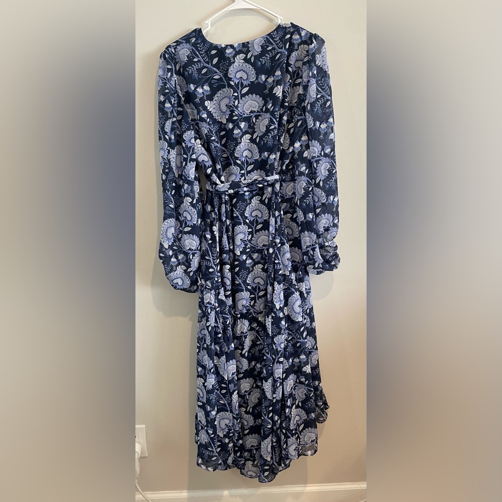 Anthropologie Hutch Geo Long Sleeve Wrap Midi Dress - Picture 4 of 4